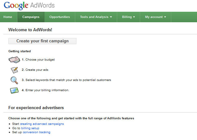 Start Adwords Campaign