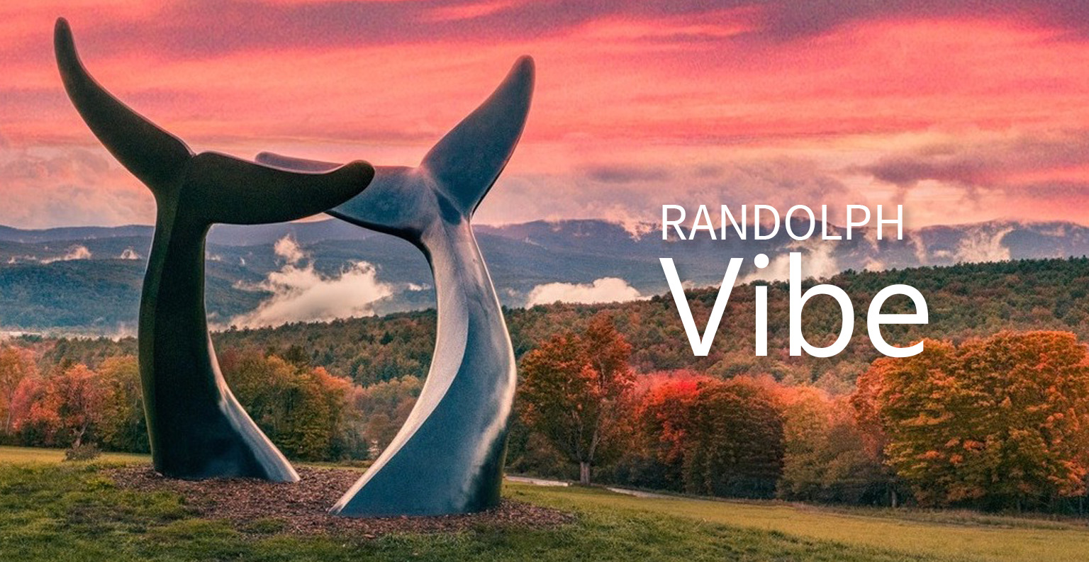 Randolph Vibe - Whales Tales sculture at dusk 
